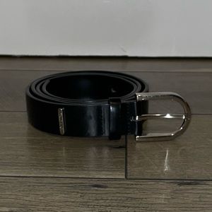 Calvin Klein Size M/L Women’s Dress Black Belt with Silver Hardware